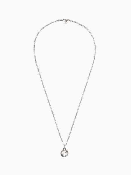 Interloking Gucci necklace in silver with engraved GG pendant 